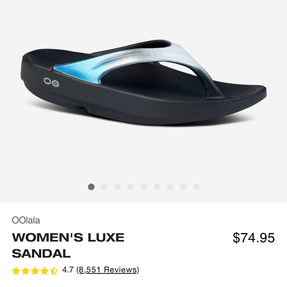 Oofos Oolala Luxe Women’s Sandal in Size 10/EU 41